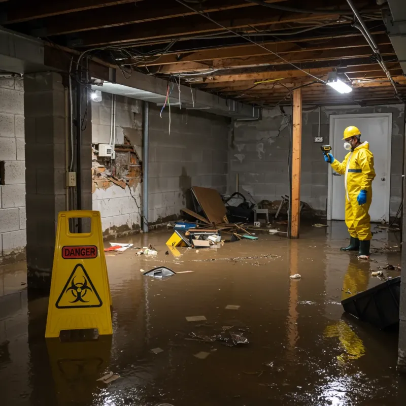 Flooded Basement Electrical Hazard in Youngsville, NC Property