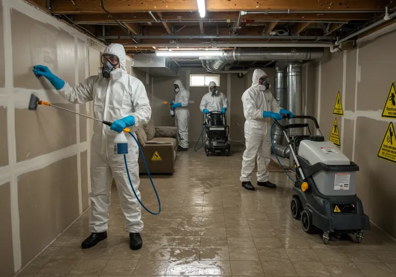 Basement Moisture Removal and Structural Drying process in Youngsville, NC